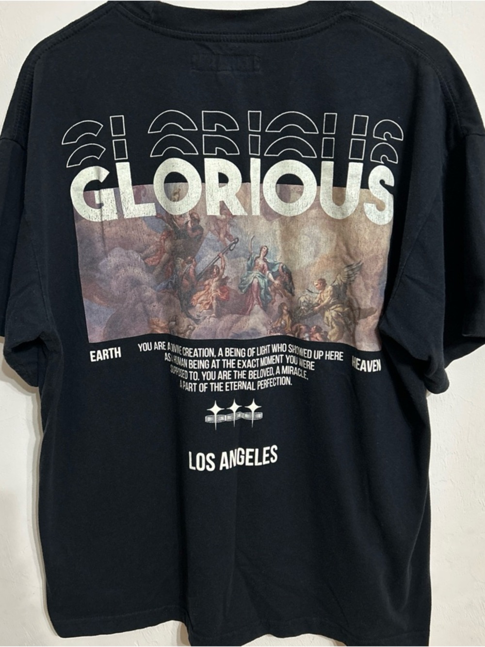 Pacsun Glorious Angels Graphic Backprint Men’s T-Shirt - Black XL